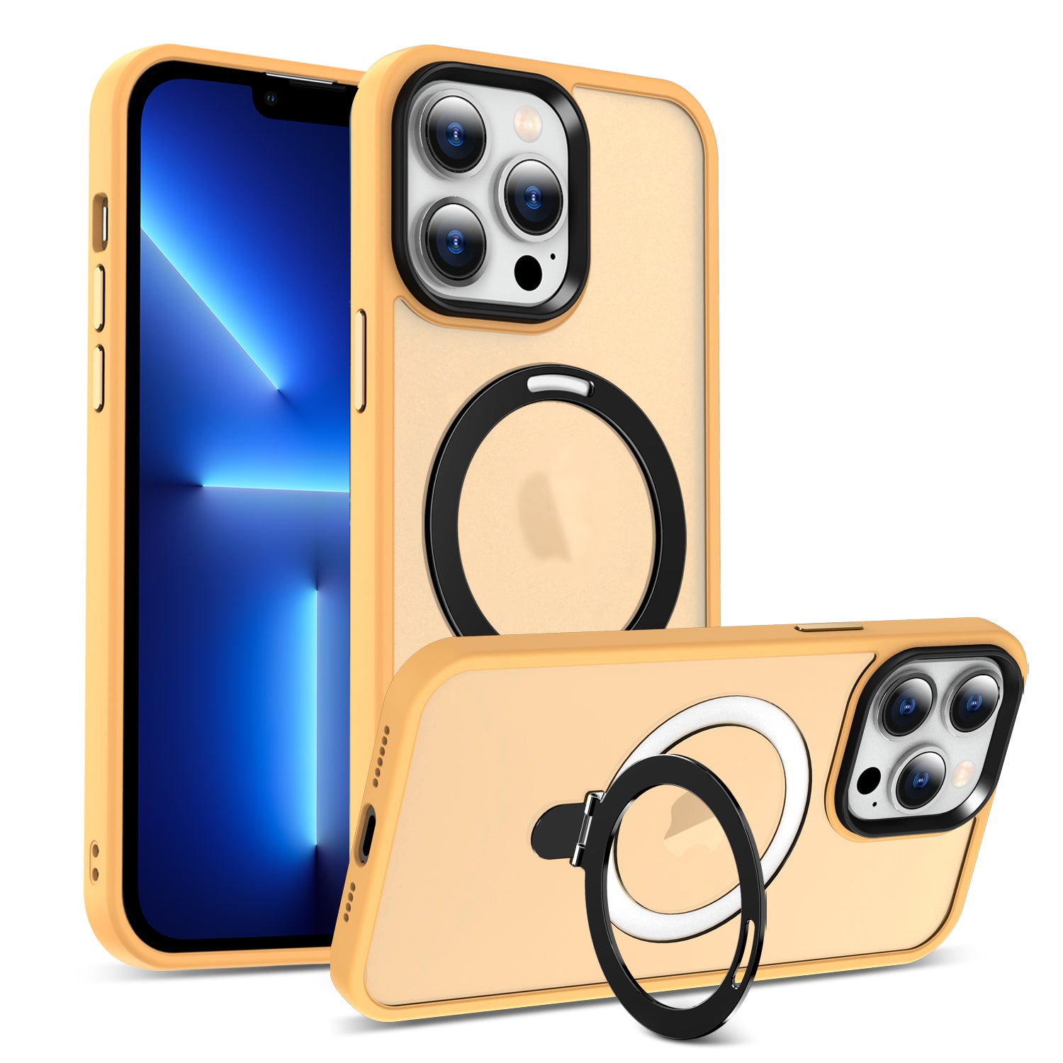 Pro iPhone 13 Pro Max 6,7palcový magnetický neviditelný stojánek na telefon Pouzdro na PC TPU ochranný kryt proti pádu kompatibilní s MagSafe Pro iPhone 13 Pro Max 6,7palcový magnetický neviditelný stojánek na telefon Pouzdro na PC TPU ochranný kryt proti pádu kompatibilní s MagSafe